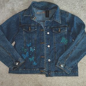 Butterfly Embroidered Jean Jacket